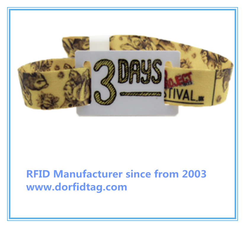 NFC Fabric Wristband with PVC Tag NTAG213